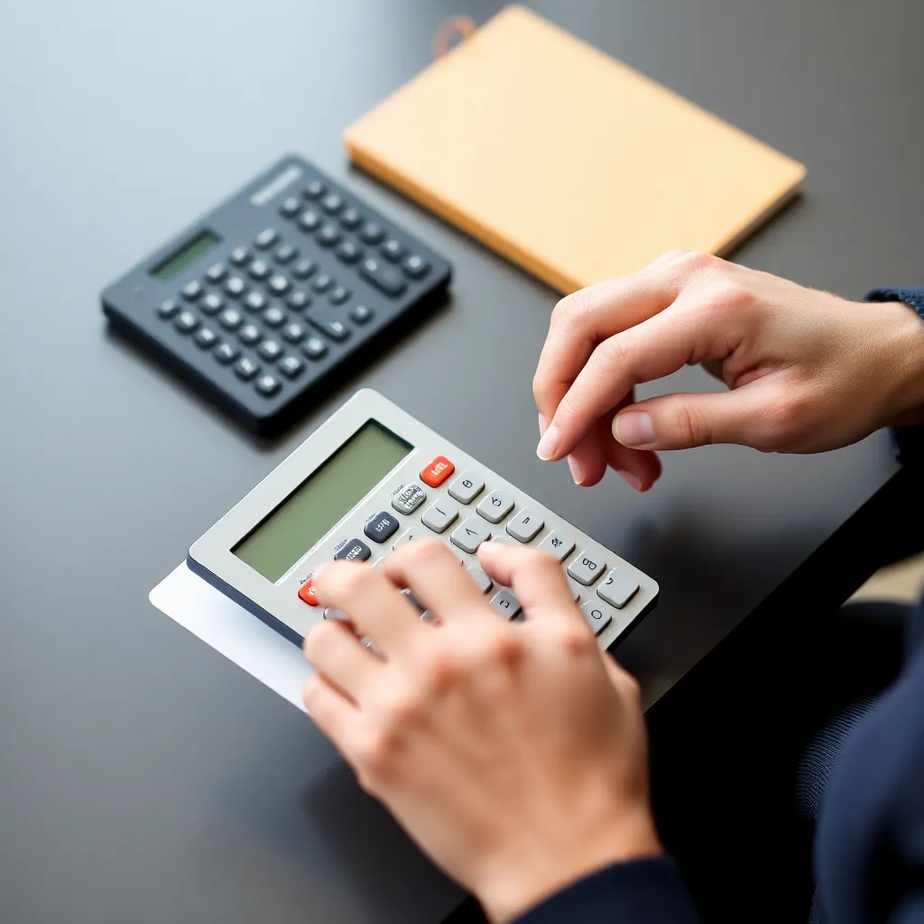 Person using a calculator