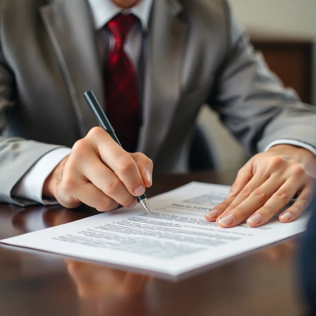 Person signing a document